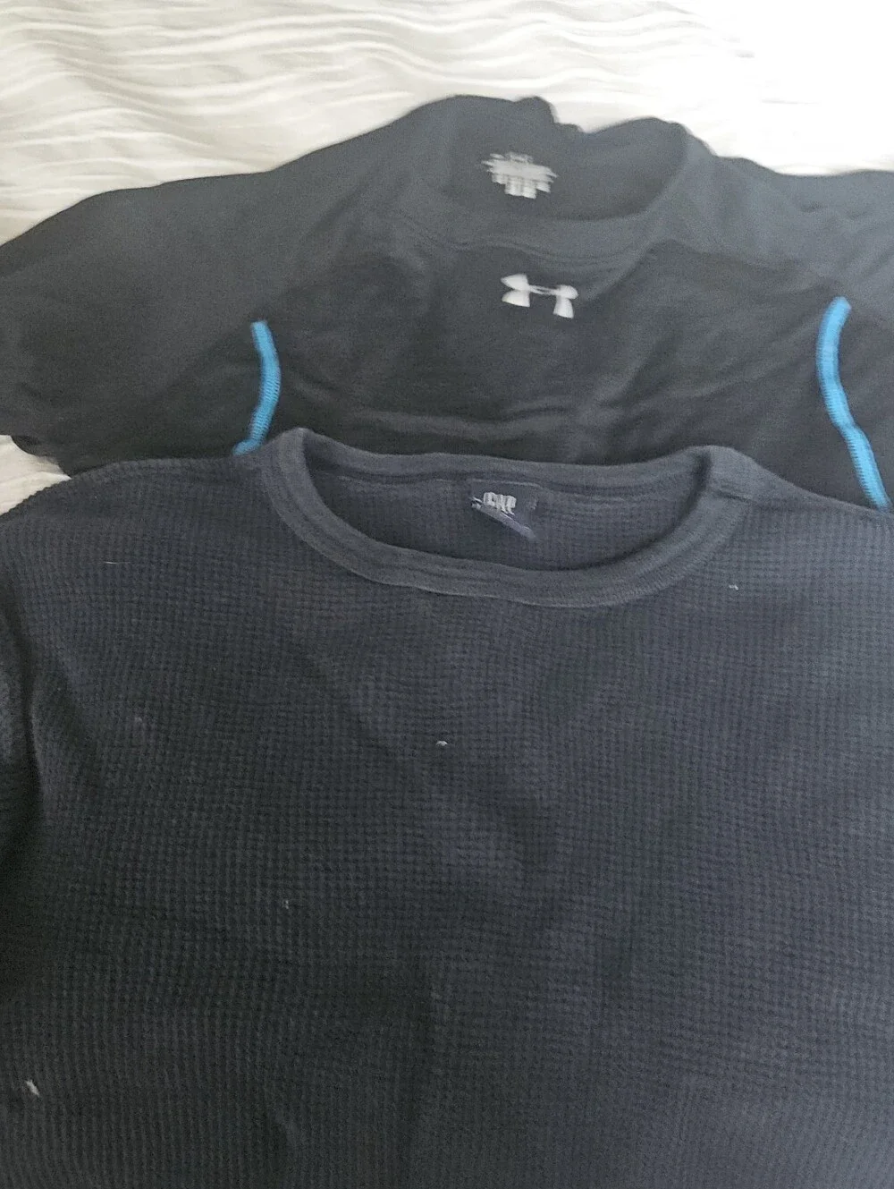 Under Armour Black Short Sleeve Shirt with Blue Trim